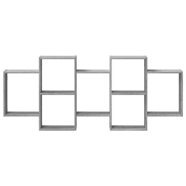 vidaXL Sein&auml;hylly harmaa Sonoma 159x18x65 cm tekninen puu