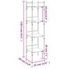 vidaXL Kirjahylly 4 tasoa Sonoma-tammi 35x30x138,5 cm tekninen puu