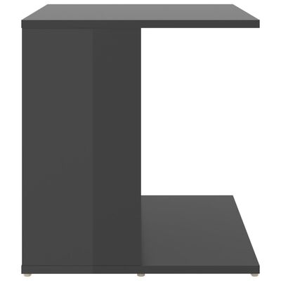 vidaXL Sivupöytä korkeakiilto harmaa 45x45x48 cm lastulevy