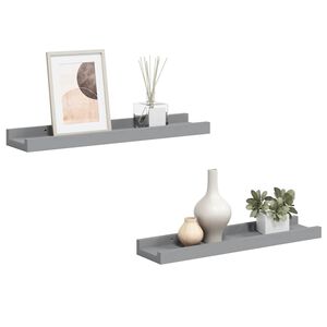 vidaXL Tauluhyllyt 2 kpl harmaa 40x9x3 cm MDF