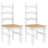 vidaXL Ruokatuolit 2 kpl Corona valkoinen 42x47x107 cm t&auml;ysi m&auml;nty