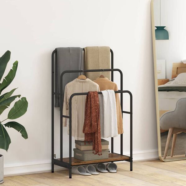 vidaXL Vaaterippsin hyllyll&auml; Vanha puu 60 x 30 x 100,5 cm Tekninen puu