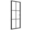 vidaXL Sis&auml;ovi ESG-lasi ja alumiini 76x201,5 cm musta