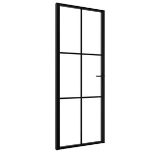 vidaXL Sis&auml;ovi ESG-lasi ja alumiini 76x201,5 cm musta