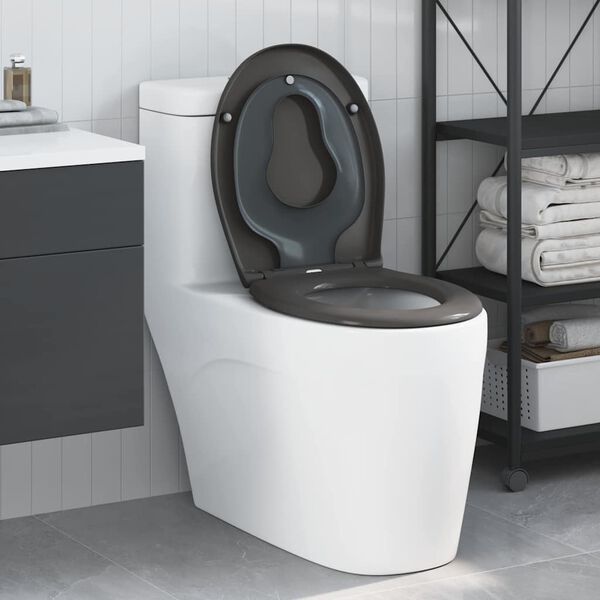 vidaXL Nopeasti irrotettava wc-istuin Antrasiitti 44.5 x 37.3 x 4.3 cm