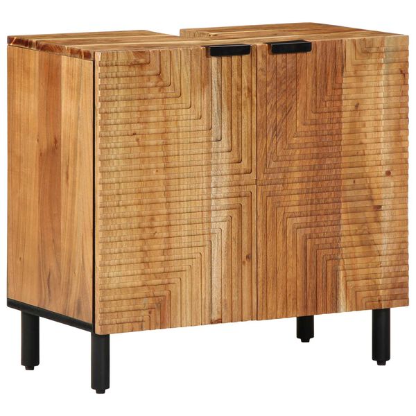 vidaXL Kylpyhuonekalustesetti hyllyll&auml; 4 pcs Ruskea t&auml;ysi akaasiapuu