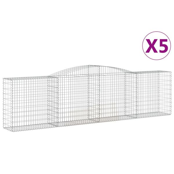 vidaXL Kaarevat kivikorit 5 kpl 400x50x100/120 cm galvanoitu rauta