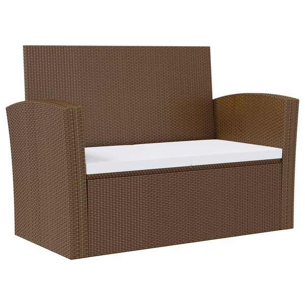 vidaXL 16-osainen Puutarhasohvasarja tyynyill&auml; polyrottinki ruskea