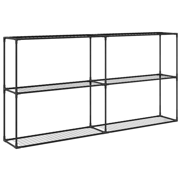 vidaXL 3-tason kasviteline Musta 200 x 32 x 104 cm Ter&auml;s