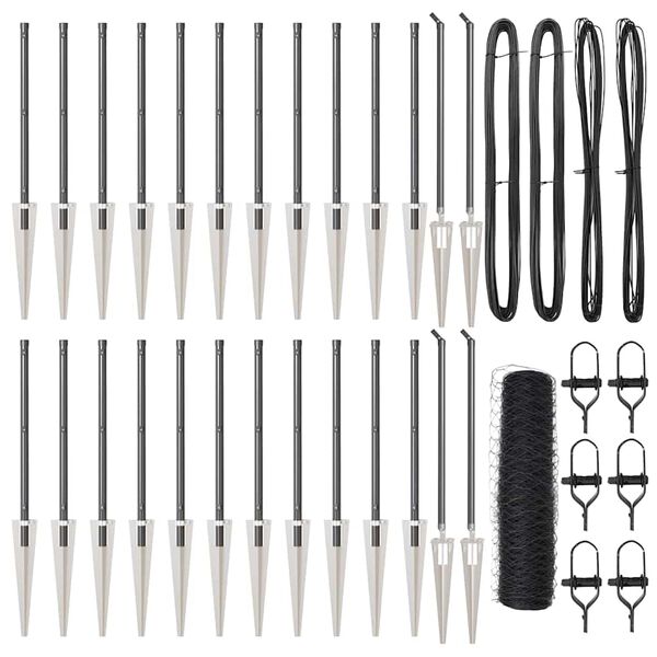 vidaXL Aitalatu Harmaa 50 x 0,8 m (50 mm verkko) Ter&auml;st&auml; ja PVC:t&auml;