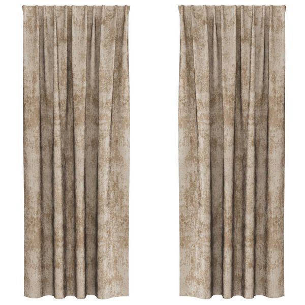 vidaXL Samettiverhot verhoilla 2 pcs Samppanja 245 x 140 cm Sametti