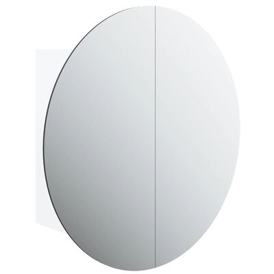 vidaXL Kylpyhuonekaappi ja pyöreä peili LED-valot valk. 47x47x17,5 cm