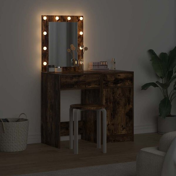 vidaXL Meikkip&ouml;yt&auml; ovella 2 pcs Ruskea 50 x 41 x 135 cm Tekninen puu