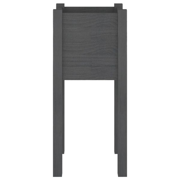 vidaXL Puutarhan kukkalaatikko harmaa 31x31x70 cm täysi mänty