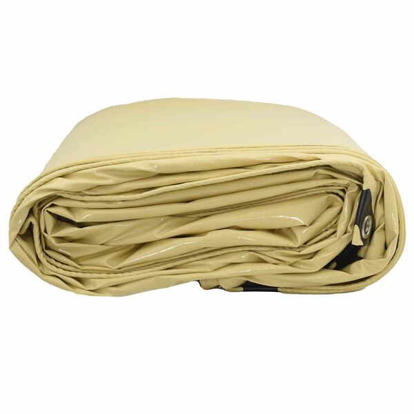 vidaXL Pressu 650g / m² Beige 3 x 5 m Kangas PVC-pinnoitteella