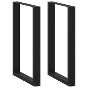 vidaXL Baarip&ouml;yd&auml;n jalat U-muotoiset 2 kpl musta 60x(90-91) cm ter&auml;s