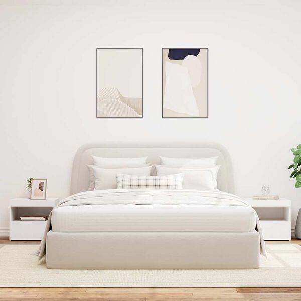 vidaXL Y&ouml;p&ouml;yt&auml; LED-valoilla 2 kpl valkoinen 50x40x45 cm