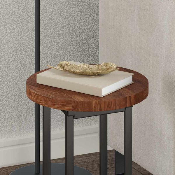 vidaXL Pöytälevy Tummanruskea Ø 30 x 2.5 cm Vankka tammipuu.