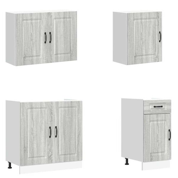 vidaXL 7-osainen keittiökaappisarja Kalmar harmaa sonoma