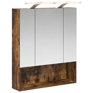 vidaXL Kylpyhuoneen Peilikaappi hyllyll&auml; Savup&auml;hkin&auml; 60 x 14.5 x 70 cm