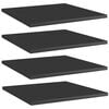 vidaXL Kirjahyllytasot 4 kpl korkeakiilto musta 40x40x1,5 cm lastulevy