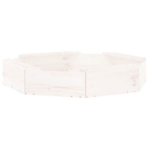 vidaXL Hiekkalaatikko istuimilla valkoinen 8-kulmainen täysi mänty