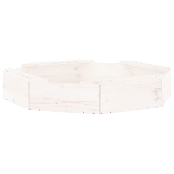 vidaXL Hiekkalaatikko istuimilla valkoinen 8-kulmainen täysi mänty