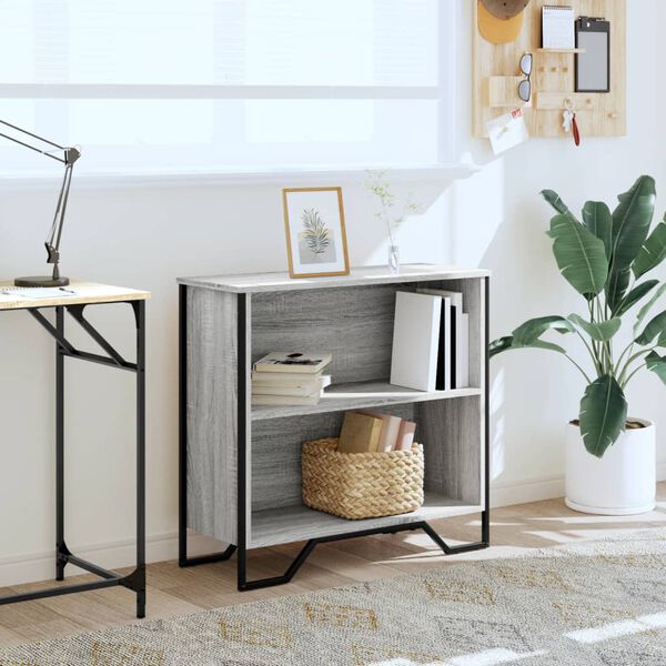 vidaXL Kirjahylly harmaa Sonoma 80x31x74,5 cm tekninen puu