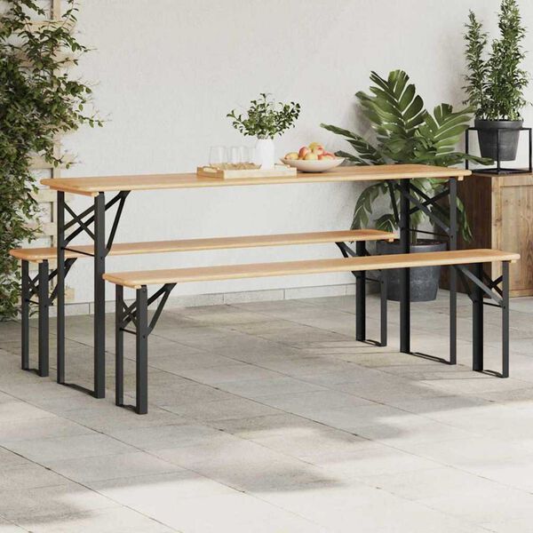 vidaXL Olutpöydän jalka 2 pcs Musta 39 x 3 x 75 cm Jauhemaalattu Teräs