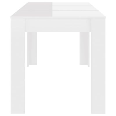 vidaXL Ruokapöytä korkeakiilto valkoinen 140x74,5x76 cm lastulevy