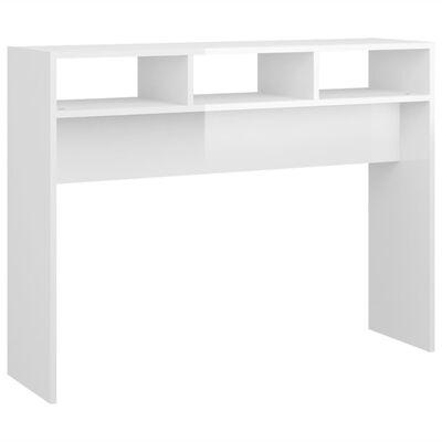 vidaXL Konsolipöytä korkeakiilto valkoinen 105x30x80 cm lastulevy