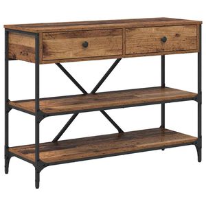 vidaXL Konsolip&ouml;yt&auml; laatikon kanssa Ruskea 100 x 34,5 x 75 cm Puu