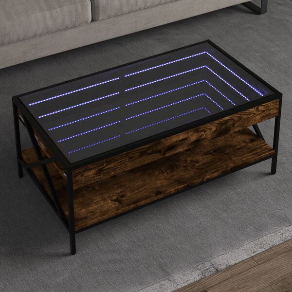 vidaXL sohvap&ouml;yt&auml; Infinity LED-valoilla savutammi 90x50x38 cm