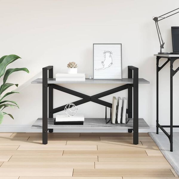 vidaXL Kirjahylly Harmaa Sonoma 100 x 33,5 x 64 cm Tekninen puu