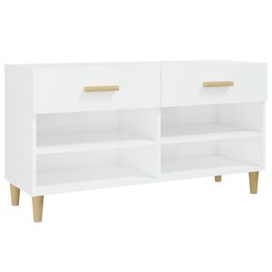 vidaXL Kenk&auml;kaappi korkeakiilto valkoinen 102x35x55 cm tekninen puu