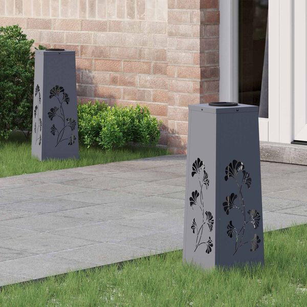 vidaXL Aurinko LED-polkuvalo 2 pcs Antrasiitti Kylm&auml;valssattu ter&auml;s