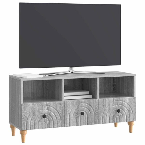 vidaXL TV-kaappi Harmaa Sonoma 102 x 34,5 x 50 cm K&auml;sitelty puu
