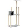 vidaXL Kissan kiipeilypuu sisal- raapimispylv&auml;ill&auml; vaaleanharmaa 147cm