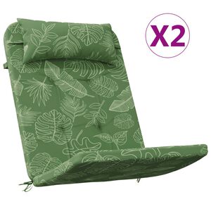 vidaXL Adirondack tuoli tyynyill&auml; 2 kpl lehtikuvio Oxford kangas