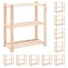 vidaXL 3-kerroksiset varastohyllyt 10 kpl 80x38x90cm t&auml;ysi m&auml;nty 150kg