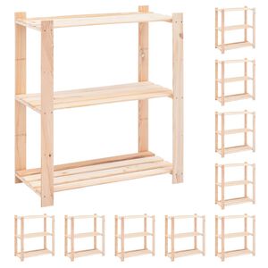 vidaXL 3-kerroksiset varastohyllyt 10 kpl 80x38x90cm t&auml;ysi m&auml;nty 150kg
