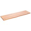 vidaXL Sein&auml;hylly vaaleanruskea 100x30x2 cm k&auml;sitelty t&auml;ystammi