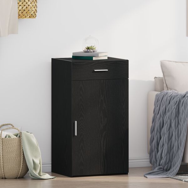 vidaXL Sivup&ouml;yt&auml; laatikon kanssa Musta tammi. 50 x 42,5 x 93 cm