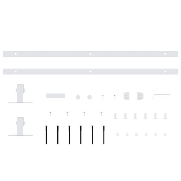 vidaXL Kaapin liukuoven asennussarja mini hiiliter&auml;s valkoinen 122 cm