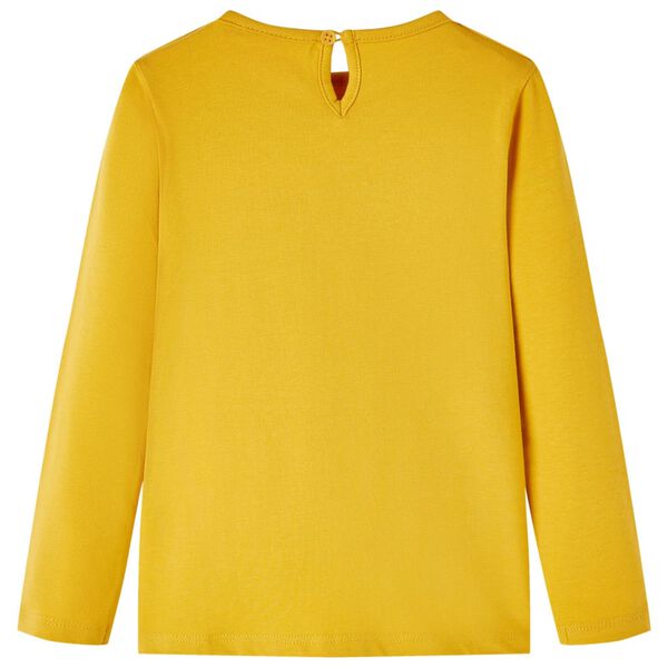 Lasten pitkähihainen T-paita tumma okra 116