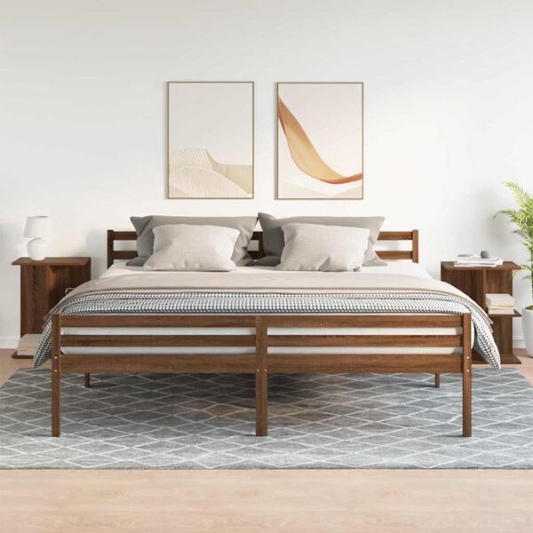 vidaXL Y&ouml;p&ouml;yd&auml;t 2 kpl ruskea tammi 46,5x29x61 cm tekninen puu