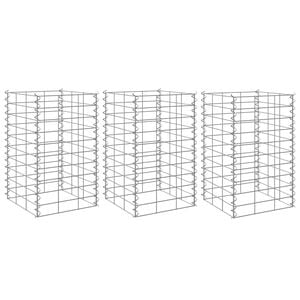 vidaXL Korotetut kivikorit 3 kpl 30x30x50 cm rauta