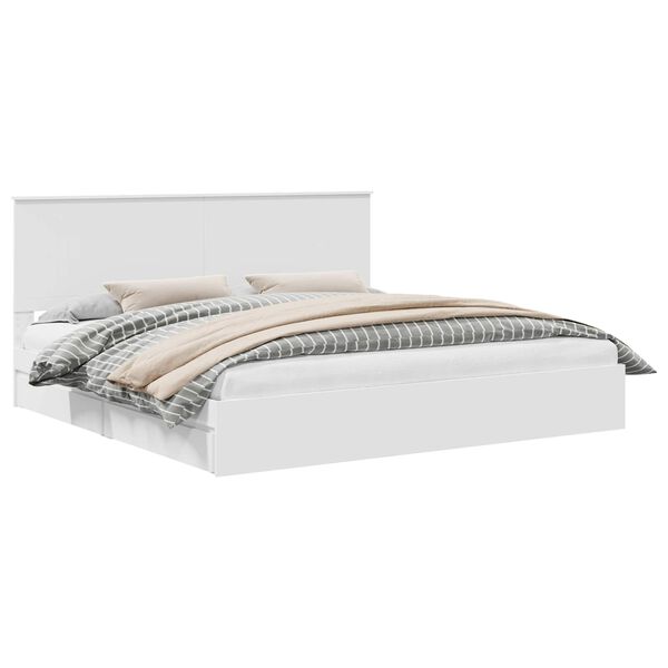 vidaXL S&auml;ilytyss&auml;nky p&auml;&auml;tyll&auml; Valkoinen 200 x 200 cm Tekninen puu