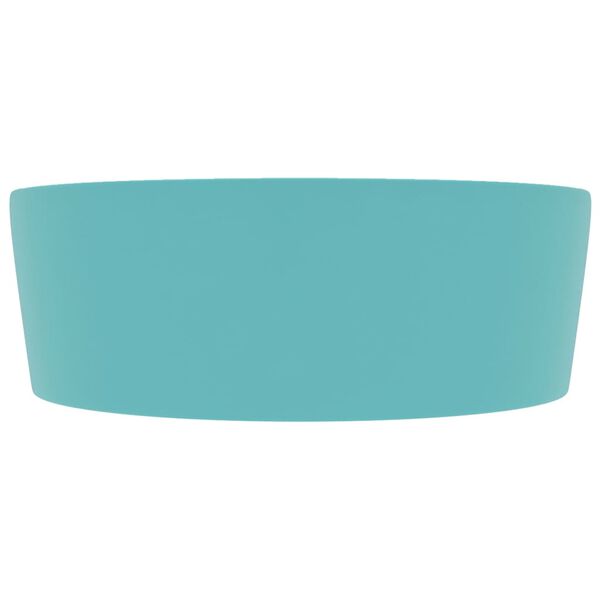 vidaXL Ylellinen pesuallas ylivuodolla mattavihre&auml; 36x13 cm keraaminen