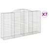 vidaXL Kaarevat kivikorit 7 kpl 300x50x160/180 cm galvanoitu rauta